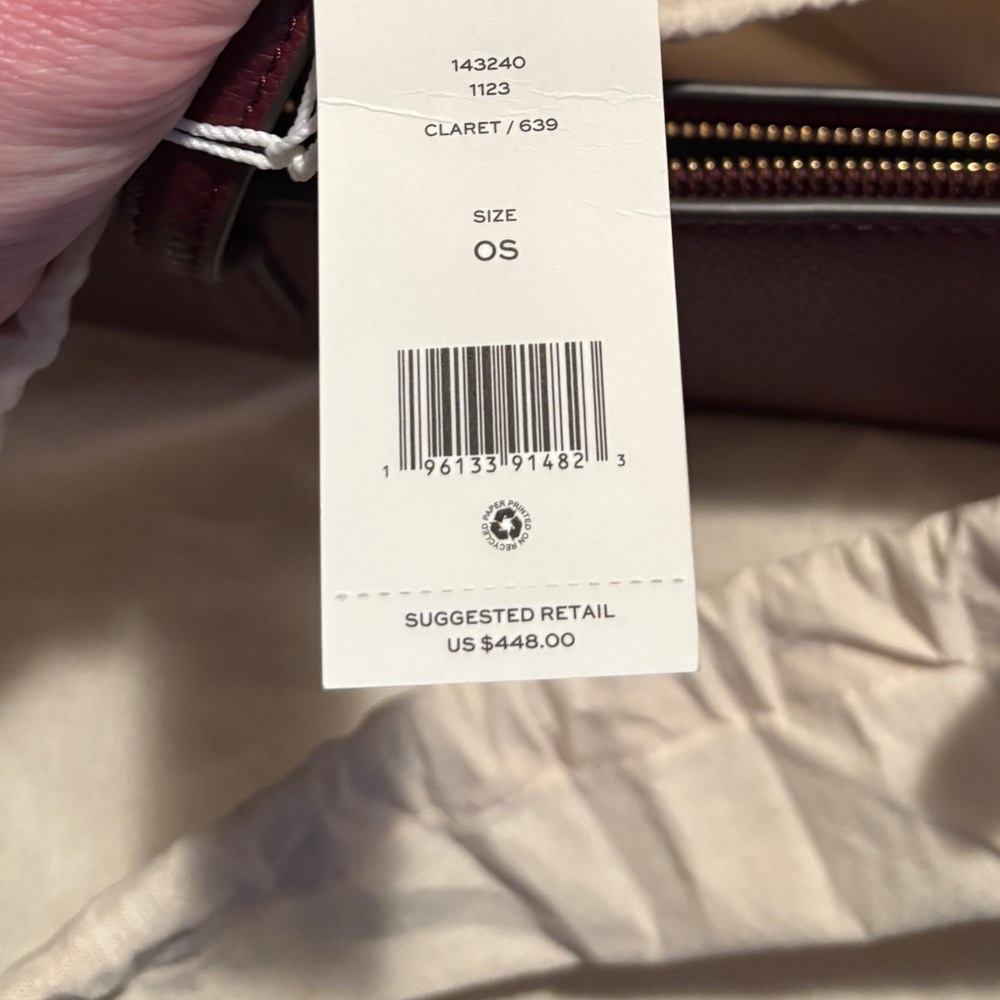 Tory Burch ROBINSON PEBBLED TOTE Claret NWT